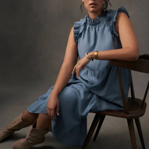 Anthropologie Lucena Tiered Ruffled Maxi Dress